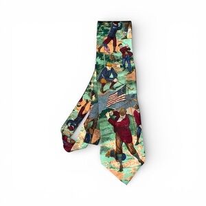 Van Heusen Patriotic Themed Men's Golfer Tie Fathers Day Golf USA Dad Gift Idea